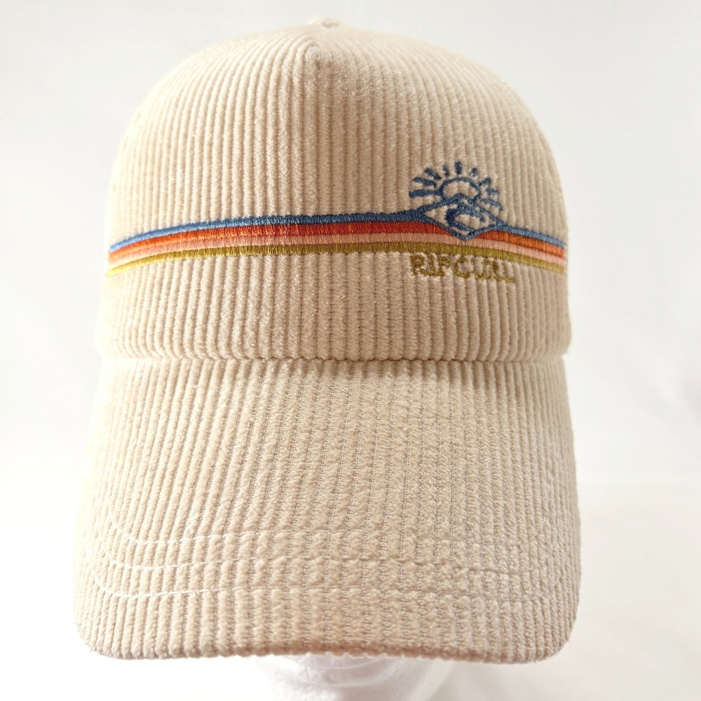 Rip Curl Revival Cord Womens Snapback Trucker Hat Rainbow Logo Surf Cap